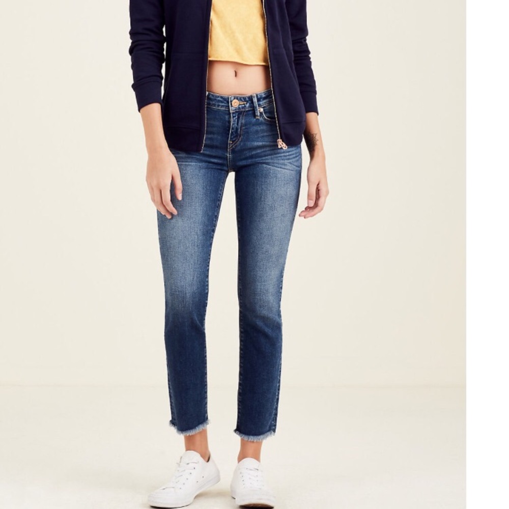 True Religion cigarette crop Womens Jeans size 34